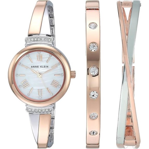 Anne Klein Women's Premium Crystal Accented Bangle Watch Set AK/2245