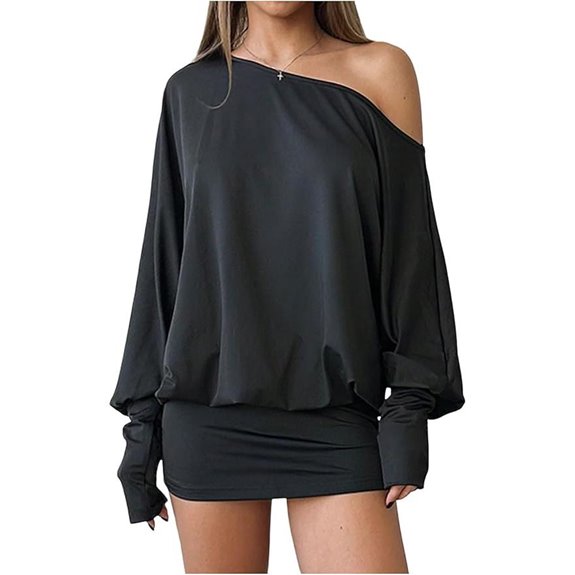 SOLY HUX Women's Off-Shoulder Y2K Mini Dress