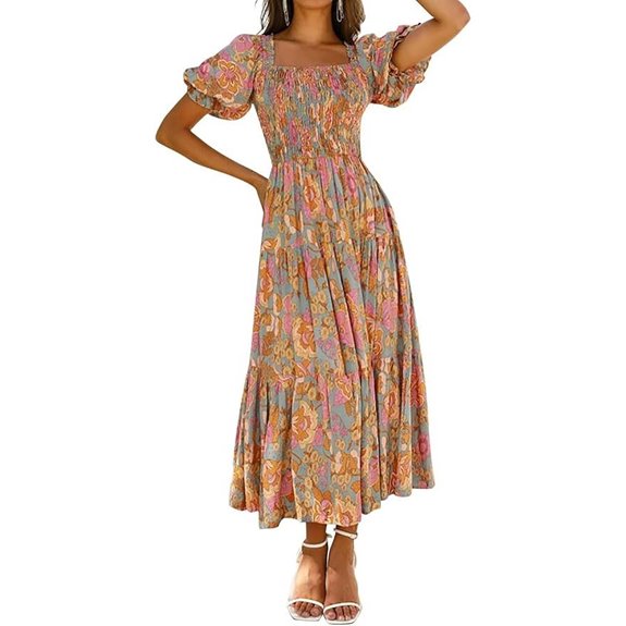 ZESICA Women's Boho Floral Maxi Dress