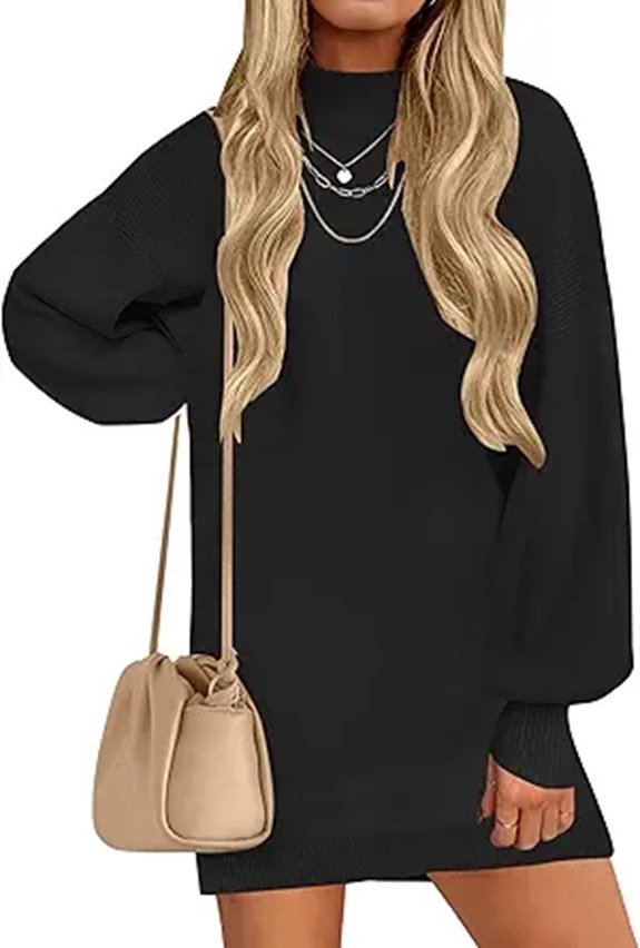 ZESICA Women's Fall Turtleneck Sweater Dress