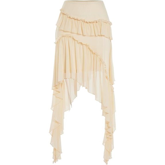 Verdusa Women's Boho Asymmetrical Ruffle Mini Skirt