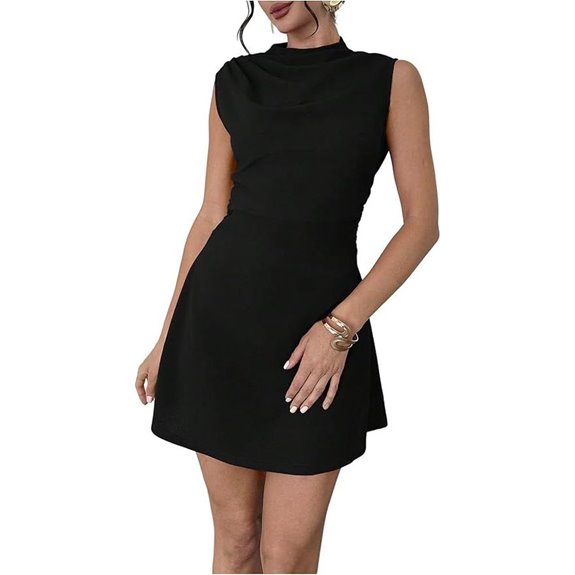 Milumia Women's Sleeveless Mock Neck Mini Dress