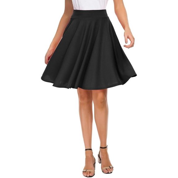 EXCHIC Women's Casual Flared Mini Skater Skirt
