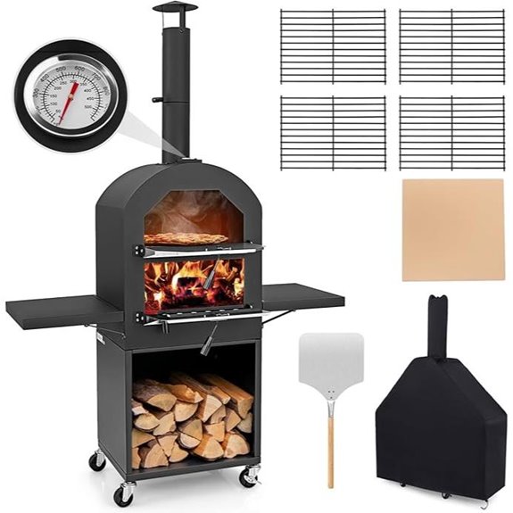 Giantex Wood-Fired Pizza Oven with Accessories