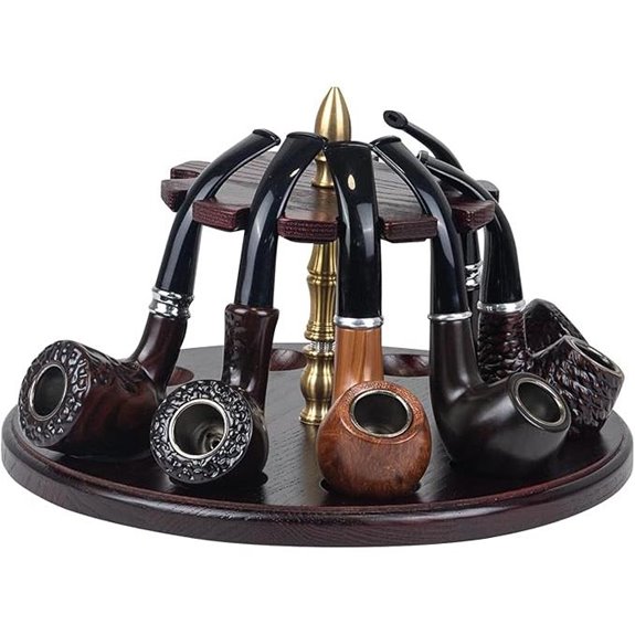 Wooden Tobacco Pipe Stand Holder for 10 Pipes
