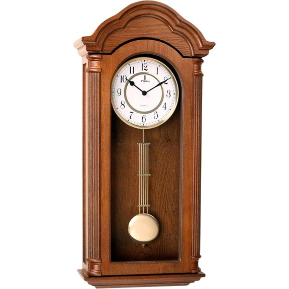 Pendulum Wall Clock 26-Inch Wooden Battery Operated