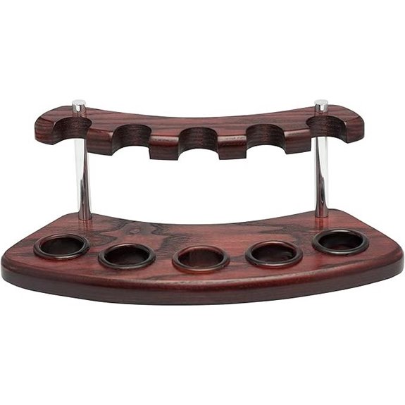 Wooden Tobacco Pipe Stand for 5 Bowls