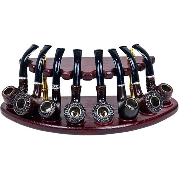 Wooden Tobacco Pipe Stand Holder for 8 Pipes