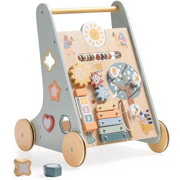 wooden baby walker with storage
