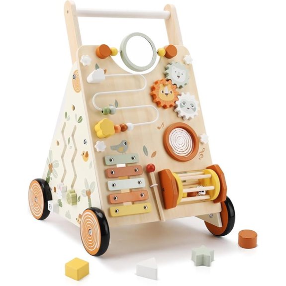 wooden toddler activity walker