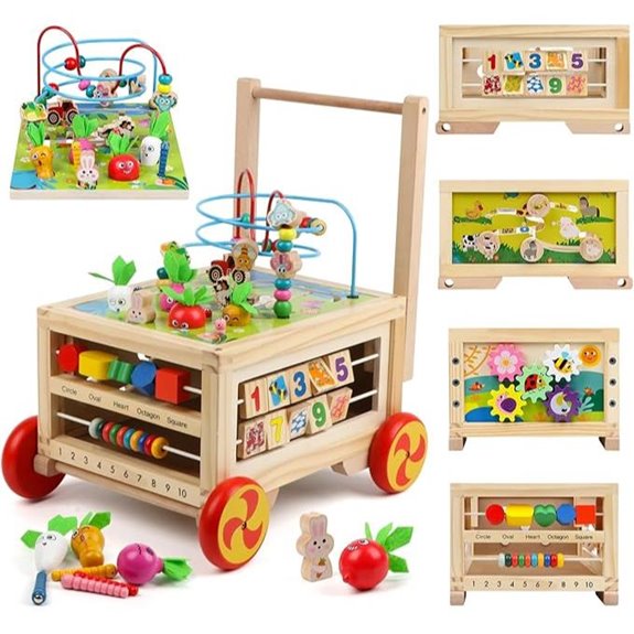 Wooden 7-in-1 Montessori Activity Cube for Toddlers