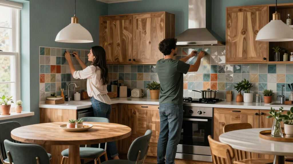 A Couple Gave Their Galley Kitchen a Budget-Friendly Redo with a Dining Nook