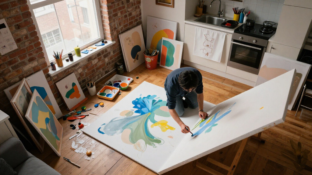 This 500-Square-Foot Studio Doubles As An Artist's Home And Workspace