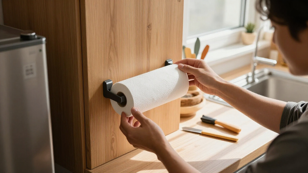 I’ll Never Put My Paper Towel Holder On The Counter Again After Seeing This Hack