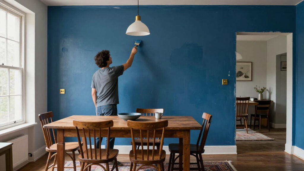 They Drenched A Dining Room In Deep Blue — Now It’s Moody And Vintage