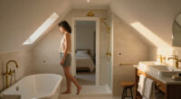 A Clever Layout Turned This Awkward-shaped Room Into A Luxe Hotel-style Bathroom