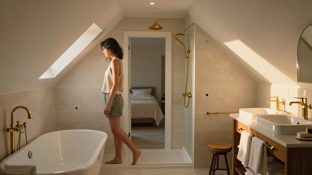 A Clever Layout Turned This Awkward-shaped Room Into A Luxe Hotel-style Bathroom