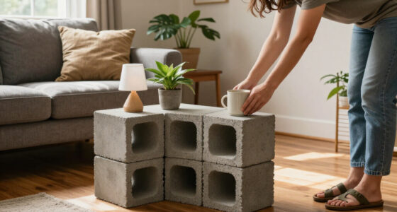 Man Uses Concrete Blocks As A Savvy Alternative To An End Table