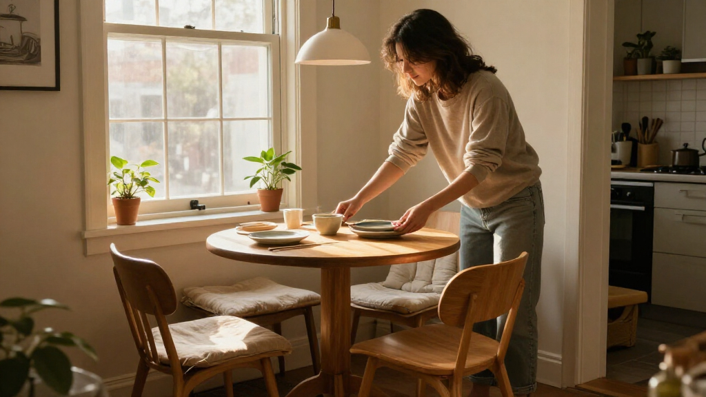 The Small-Space Round Dining Set That Made My Tiny NYC Apartment Feel 10X Cozier