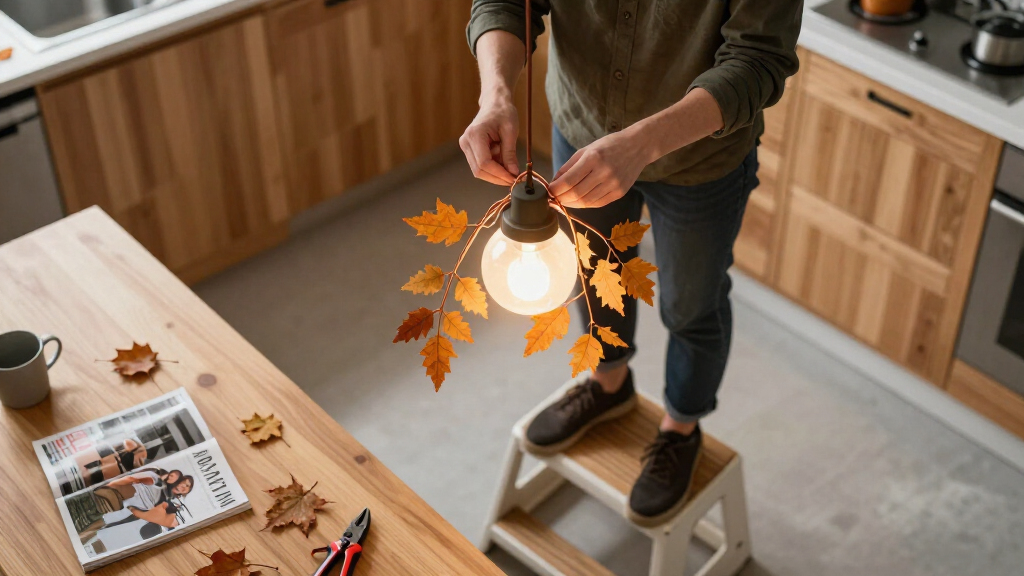Transform Ordinary Pendant Lights Into Magical Fall Lanterns With An Impressive DIY