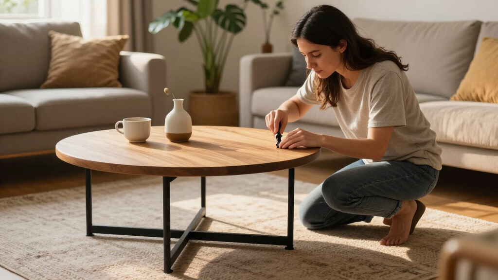 Woman Turns An Amazon Find Into An Elegant Coffee Table On A Budget